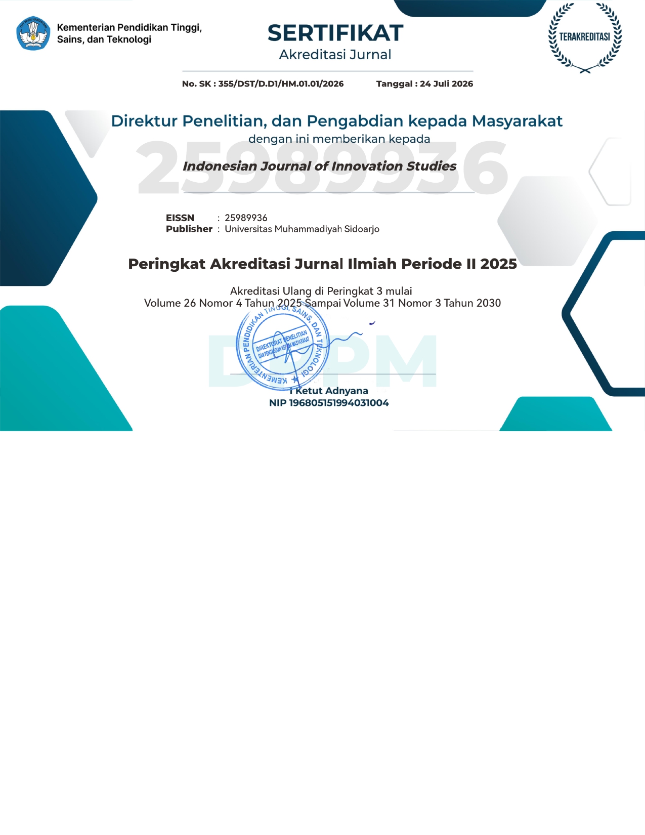 Journal Certificate